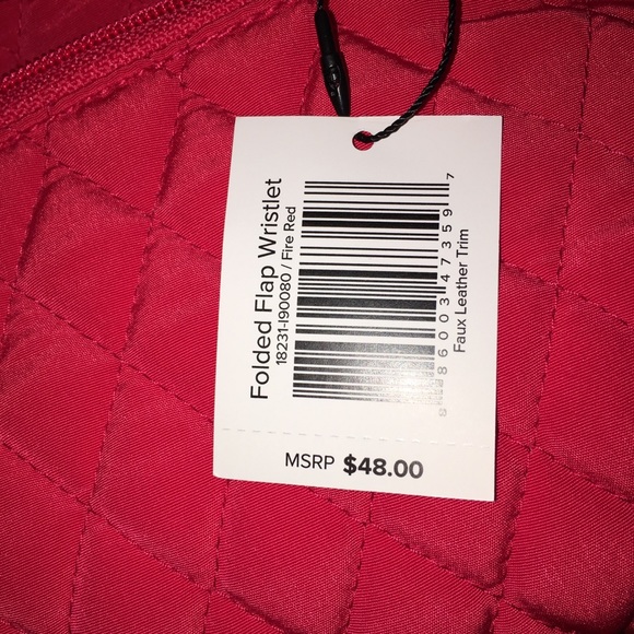 Vera Bradley Fire Red Microfiber Wristlet